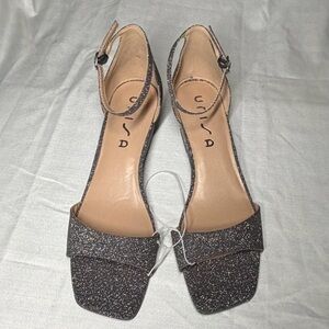 Unisa Glitter Wedge Heels – Silver